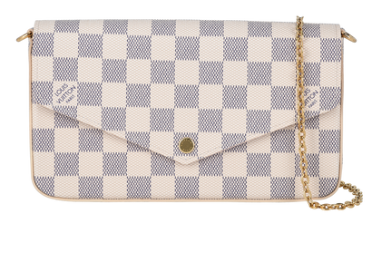 Pochette Felicie, £895, Handbags, Blue/Cream, Coated Canvas, Front view
